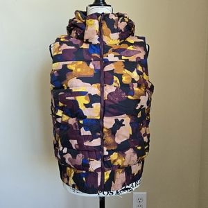 Prana emerald valley down vest insulated hooded mixed camo womens XS